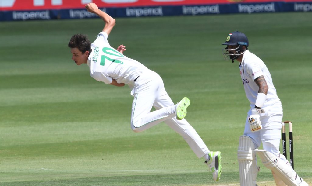 Marco Jansen bowls SA India 3 Jan 2022
