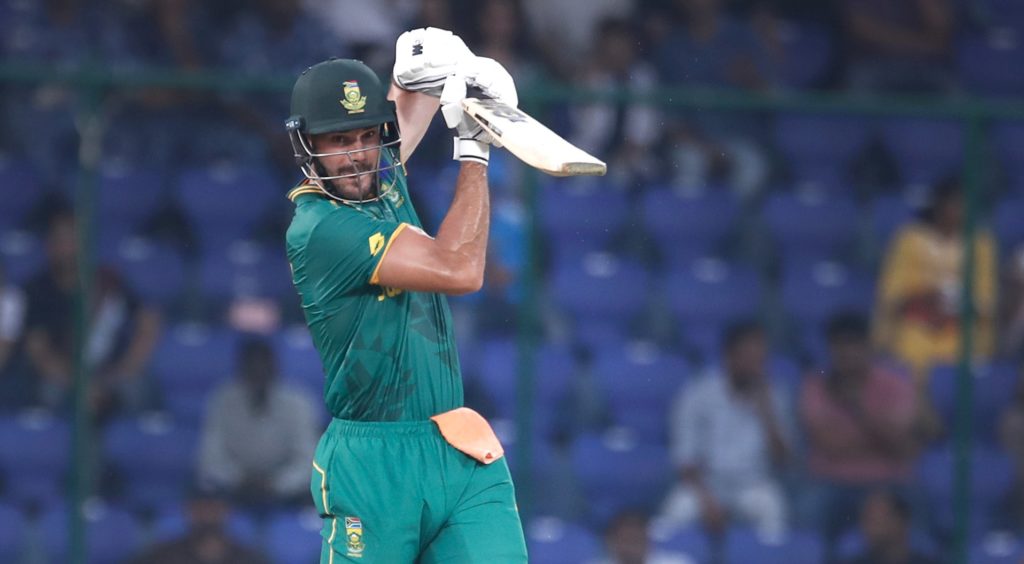 Aiden Markram Proteas hits 7 Oct 2023 Pankaj Nangia:Gallo Images