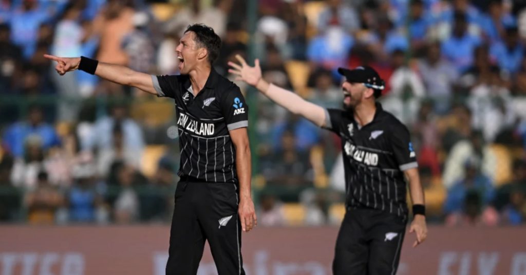 Trent Boult Daryl Mitchell 9 Oct 2023 ICC Getty Images