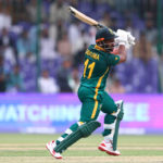 KARACHI, PAKISTAN - FEBRUARY 21: Temba Bavuma of South Africa plays a shot during the ICC Champions Trophy 2025 match between Afghanistan and South Africa at National Stadium on February 21, 2025 in Karachi, Pakistan. (Photo by Chris Hyde-ICC/ICC via Getty Images)