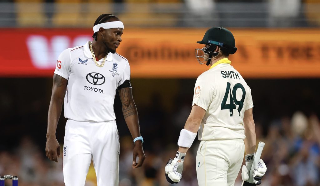 Jofra Archer Steve Smith 7 Dec 2025 Darrian Traynor Getty Images