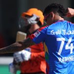Sunil Narine of Durban Super Giants celebrates getting the wicket of Quinton De Kock of Sunrisers Eastern Cape during match 21 of the Betway SA20 season 4 between Sunrisers Eastern Cape (SEC) and the Durban Super Giants (DSG) held at St George's Park in Gqeberha (Port Elizabeth), South Africa on the 11th January 2026
